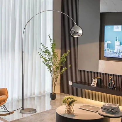 Style Silver Adjustable Floor Lamp Sofa Side Standing Light