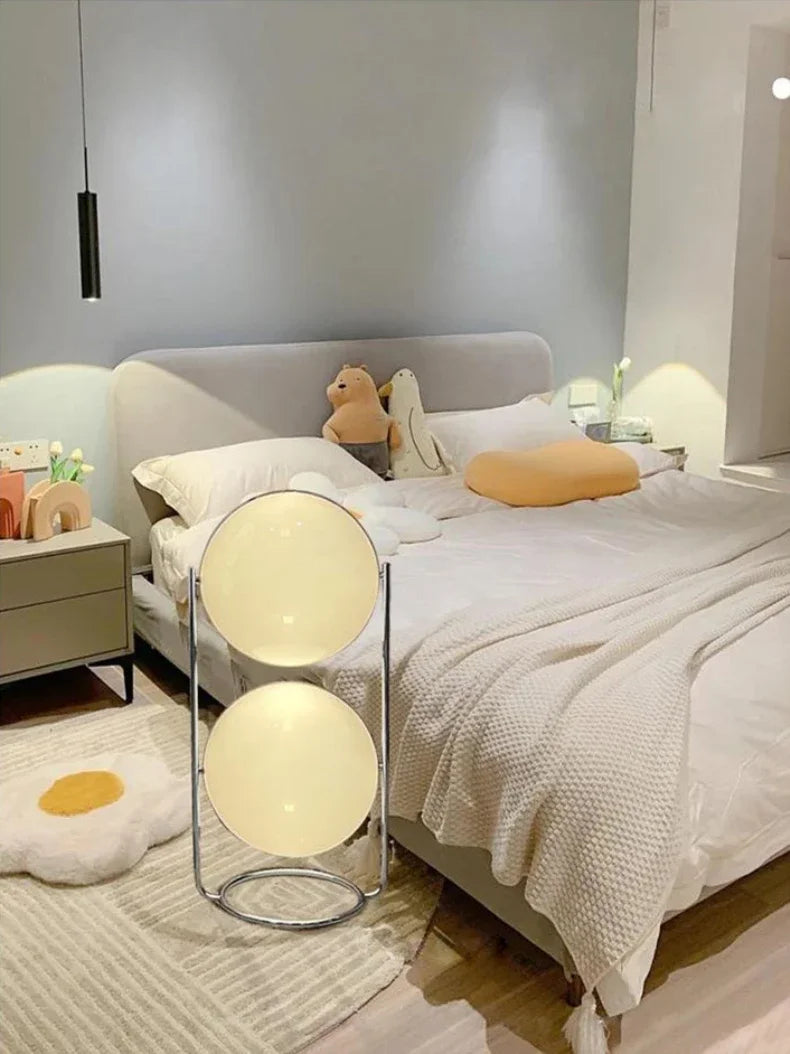 Garrault  Delord Floor Lamp Chrome Metal White Acrylic Ball