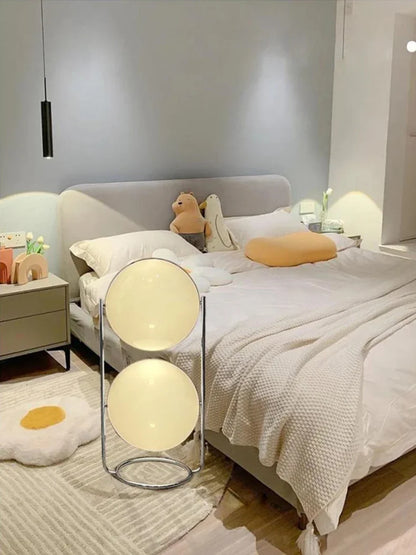 Garrault  Delord Floor Lamp Chrome Metal White Acrylic Ball