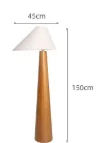 Wabi Sabi Zen Solid Oak Wood Conical Floor Lamp