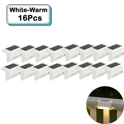 Outdoor Solar Step Lights Warm White LED Waterproof Stair Path Lighting