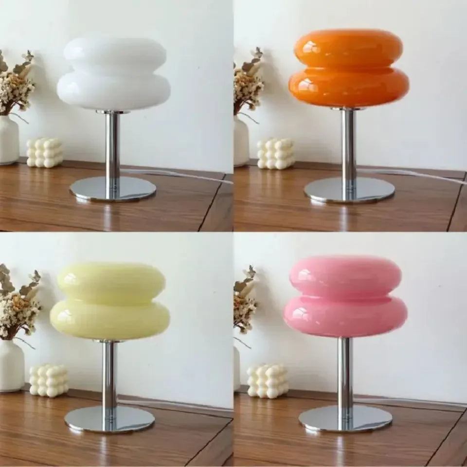 Nordic Bauhaus Macaron Glass LED Desk Lamp Dimming