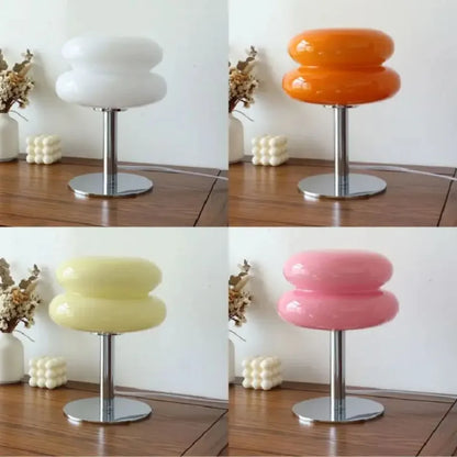 Nordic Bauhaus Macaron Glass LED Desk Lamp Dimming