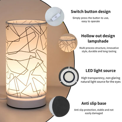 Modern Nordic Style Fabric Desk Lamp, USB Powered