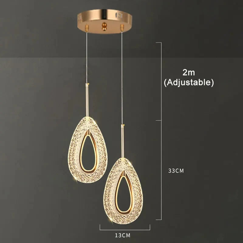 Modern Crystal LED Pendant Lamps Indoor Lighting For Home Decor