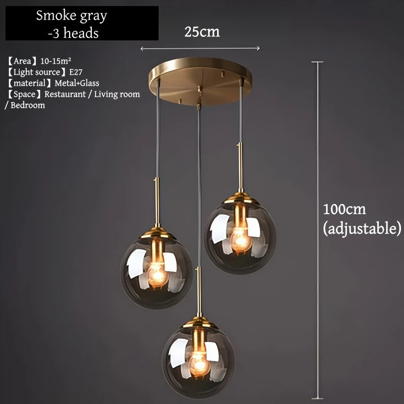 Modern Luxury Metal Chandelier Nordic Creative LED Glass