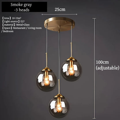 Modern Luxury Metal Chandelier Nordic Creative LED Glass