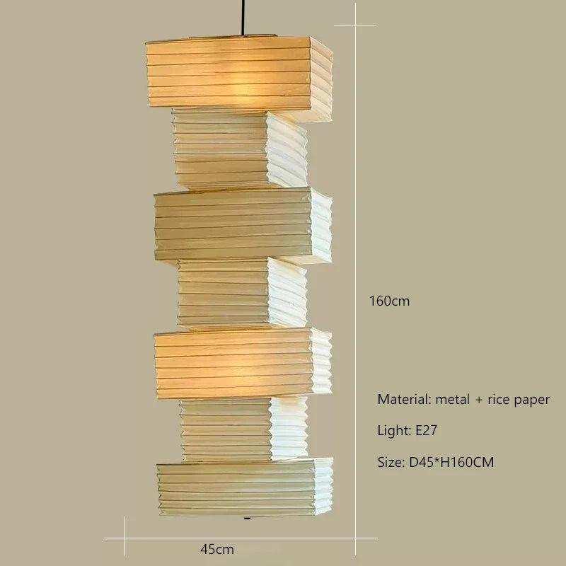 Nordic Wabi Sabi Wind Rice Paper Led Pendant Lights