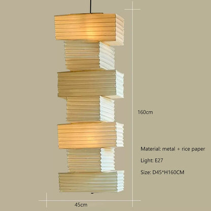 Nordic Wabi Sabi Wind Rice Paper Led Pendant Lights