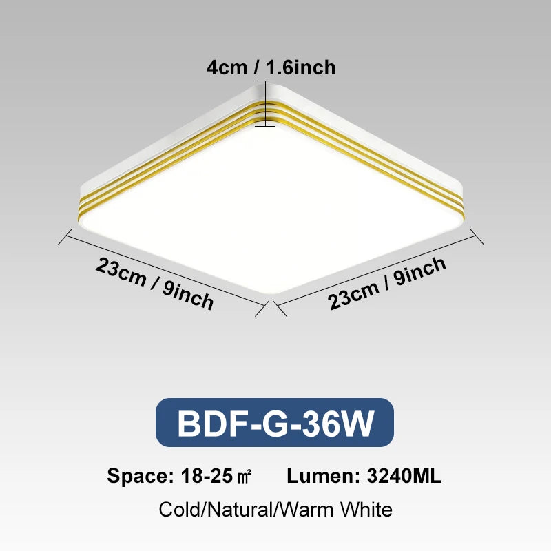 18W-48W LED Ceiling Light 15-30CM Square Ceiling Panel Light