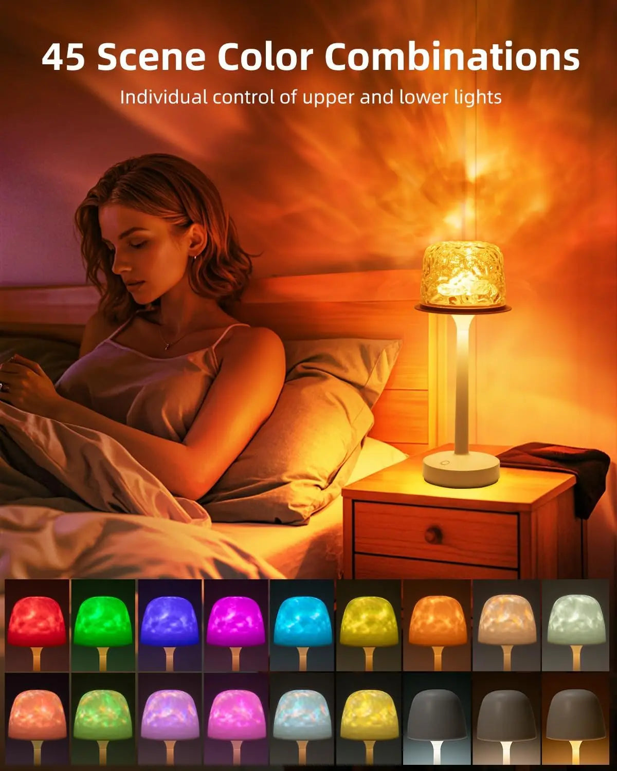 Creative Ocean Wave Cordless Projector Light RGB