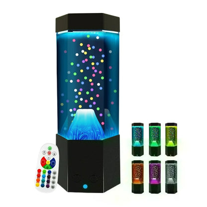 LED Lava Volcano Lamp with Remote Control RGB Light