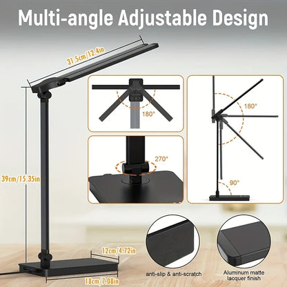 Double Head LED Desk Lamp Dual Swing-arm Table Lamp