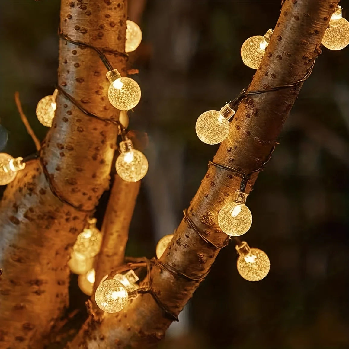 1 Pack 39FT IP65 Crystal Globe Solar String Lights 100 LED 8 Lighting