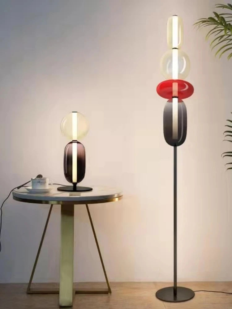 Italian Creative Colored Glass Designer LED Floor Light