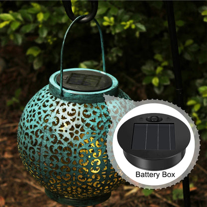 Led Solar Hanging Lantern Hanging Solar Lantern Retro Iron Art Lantern