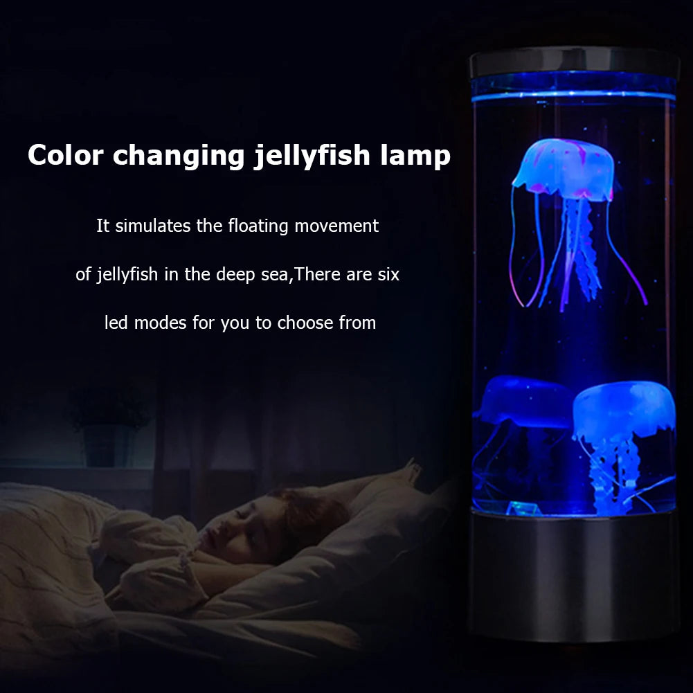 Simulated Jellyfish Cylindrical Quiet Light Home Decoration