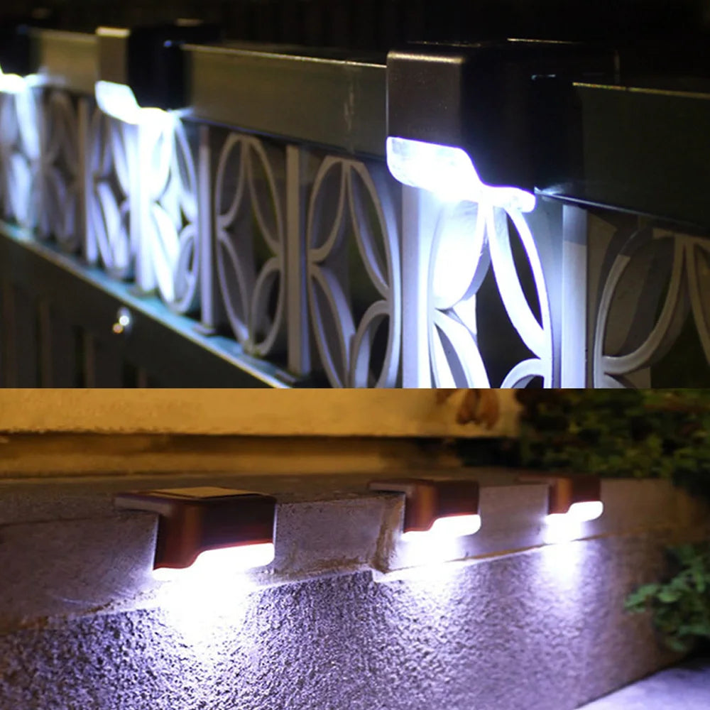 LED Solar Step Lamp Path Stair Outdoor Garden Lights