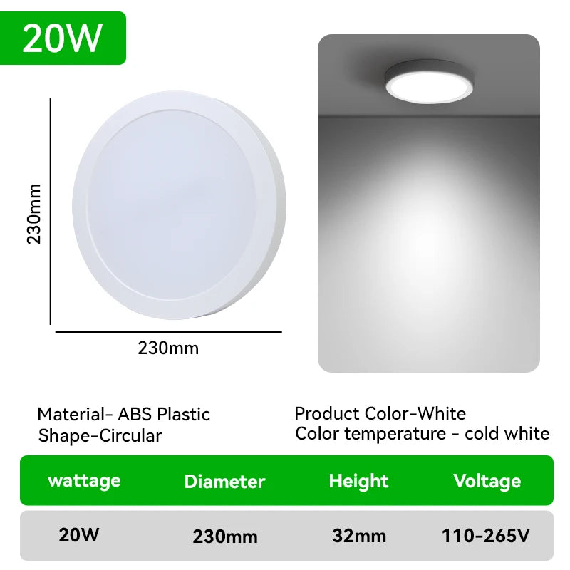 Led Ceiling Lights Fixture 110V 220V Ultra Thin Panel Lamp