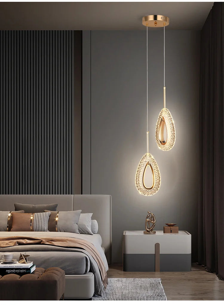 Modern Crystal LED Pendant Lamps Indoor Lighting For Home Decor