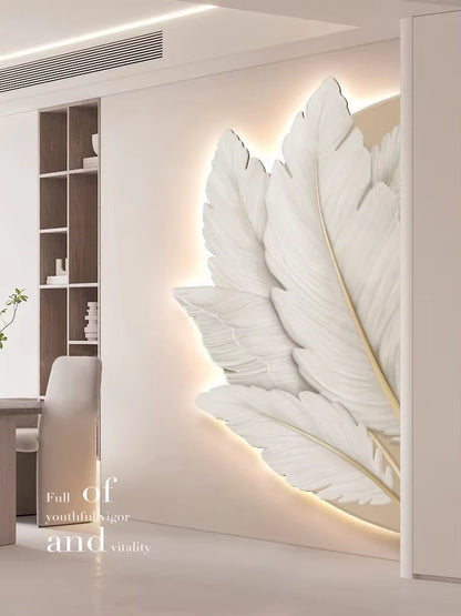 Family Entrance Feather Mural Lamp Modern Lamp