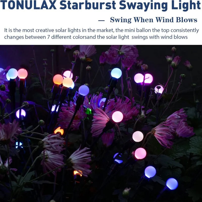 Outdoor RGB Color Lights LED Solar Garden Lamp Firefly Lights
