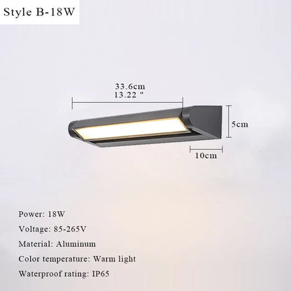 Outdoor Wall Light LED 350Adjustable Angle Waterproof Wall Lamp
