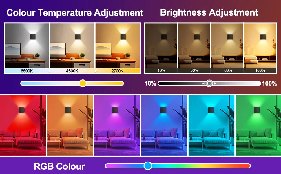 Tuya Outdoor Wall Light, Smart RGBCW Porch Lights