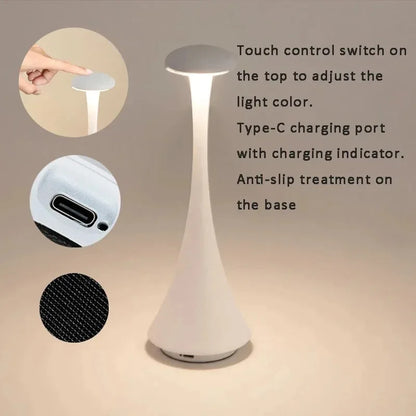 Wireless Lamp Mushroom Rechargeable Night Light Table Lamp