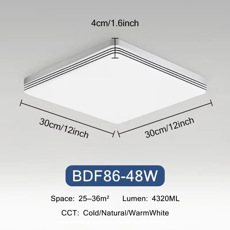 18W-48W LED Ceiling Light 15-30CM Square Ceiling Panel Light