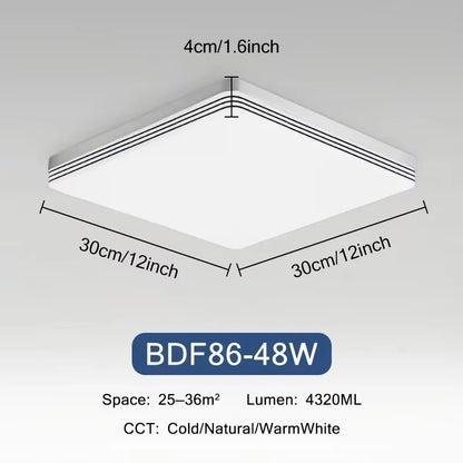 18W-48W LED Ceiling Light 15-30CM Square Ceiling Panel Light