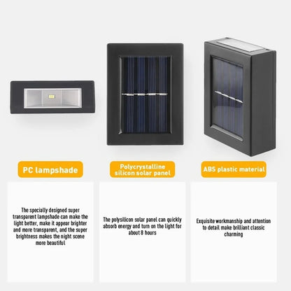 Solar Up and Down Spot Lights Outdoor, Street Wall Light Lamp