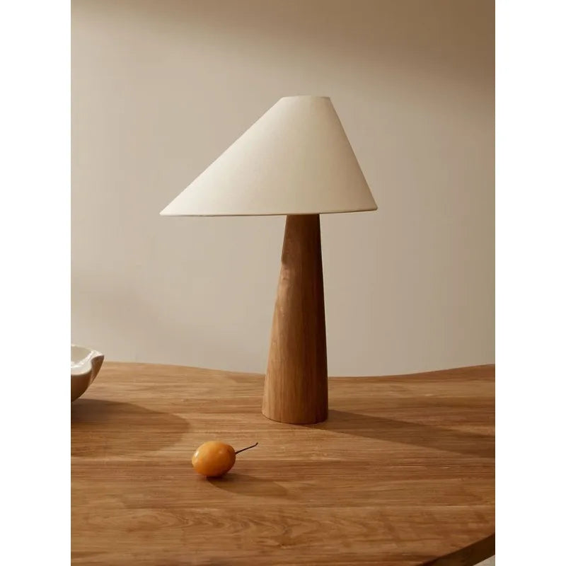 Wabi Sabi Zen Solid Oak Wood Conical Floor Lamp