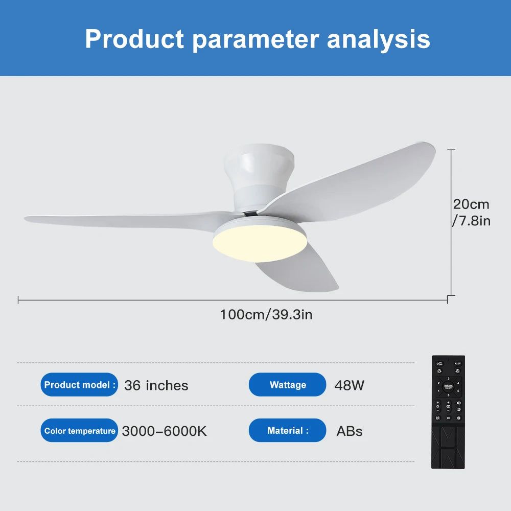 Bedroom fan light ceiling fan light high wind power ceiling