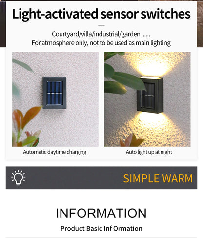 Solar Up and Down Spot Lights Outdoor Street Wall Light Lamp
