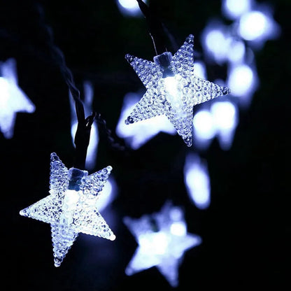 Solar Star String Lights Outdoor Waterproof LED Solar Powered Fairy Lights