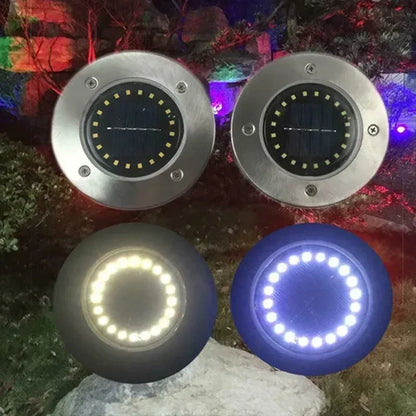 Solar Lights Outdoor 8/20LEDs Disk Underground Lamp Spotlight