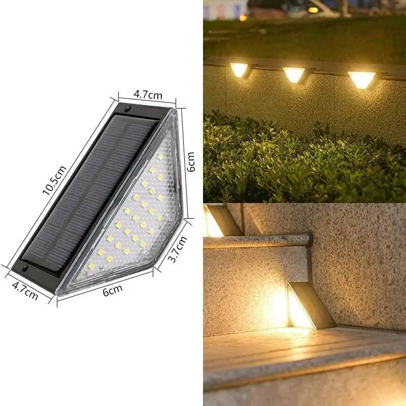 Solar Lights for Outdoors Stair Lamps Warm White LED Step Light