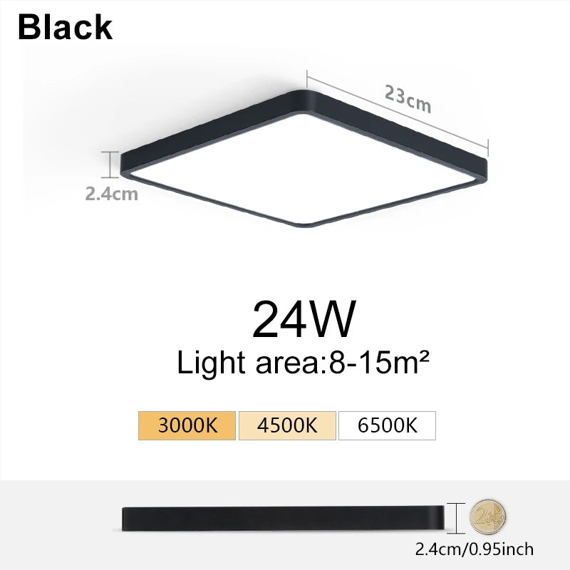 MARPOU 2.4cm Ultra thin led ceiling light Square