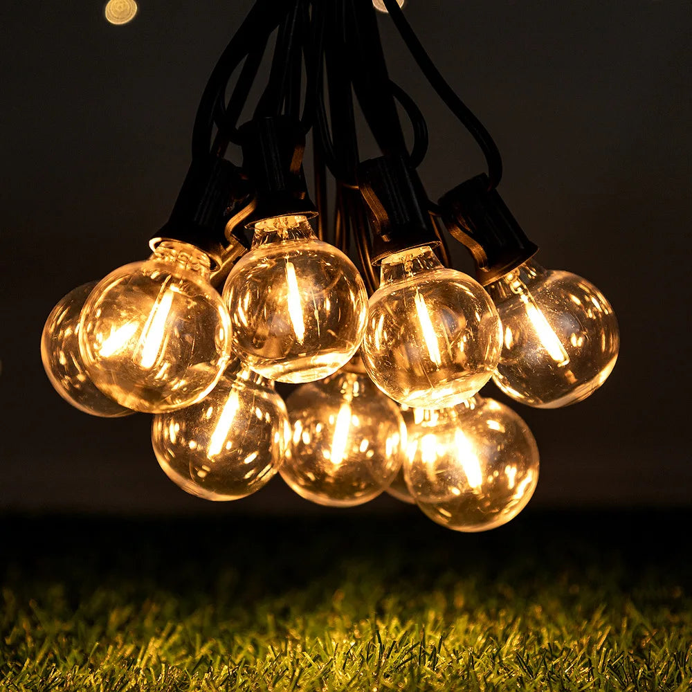 Outdoor LED Waterproof G40 String Light EU Plug Garden Lights