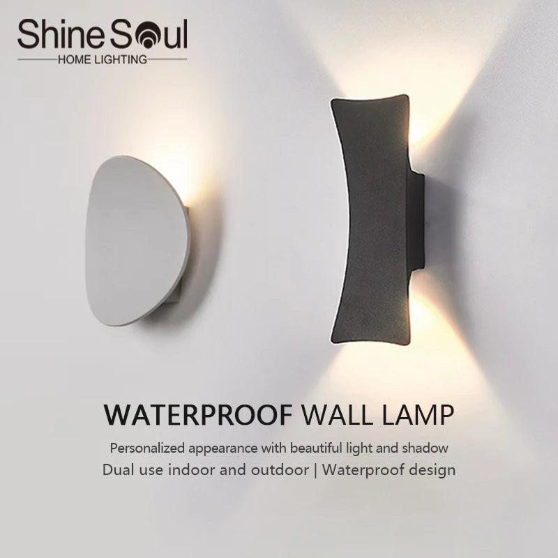 LED Wall Lamp Indoor and Outdoor IP65 Waterproof White/black Modern