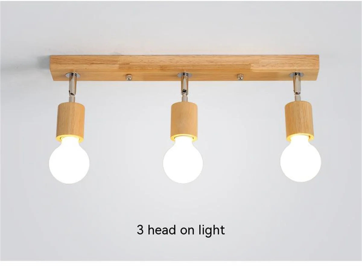 Wooden Spotlights Surface Mounted Household LED Rotating