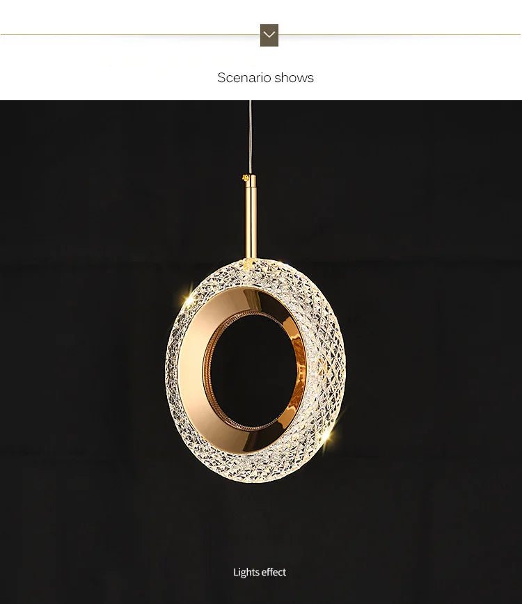 Modern Crystal LED Pendant Lamps Indoor Lighting For Home Decor
