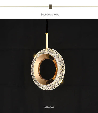Modern Crystal LED Pendant Lamps Indoor Lighting For Home Decor