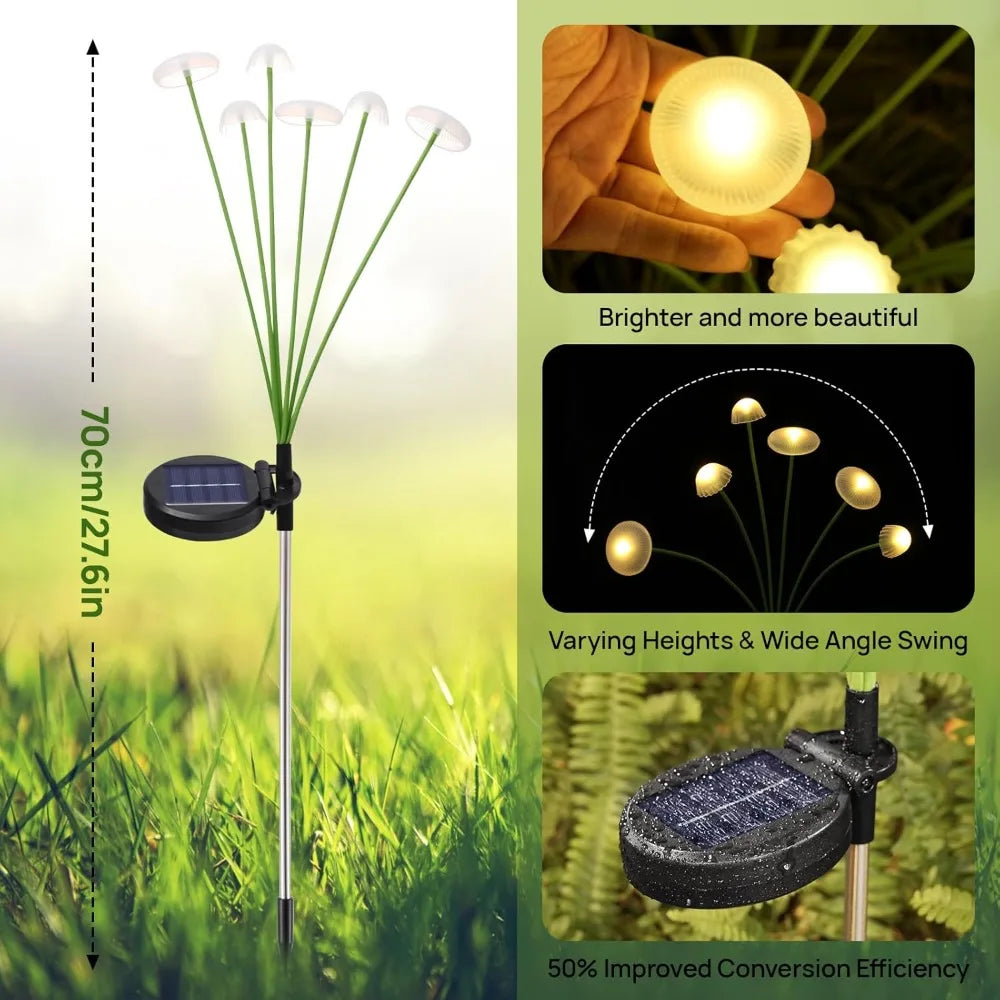 Solar Jellyfish Mushroom Lights for Yard and Lawn Decoration