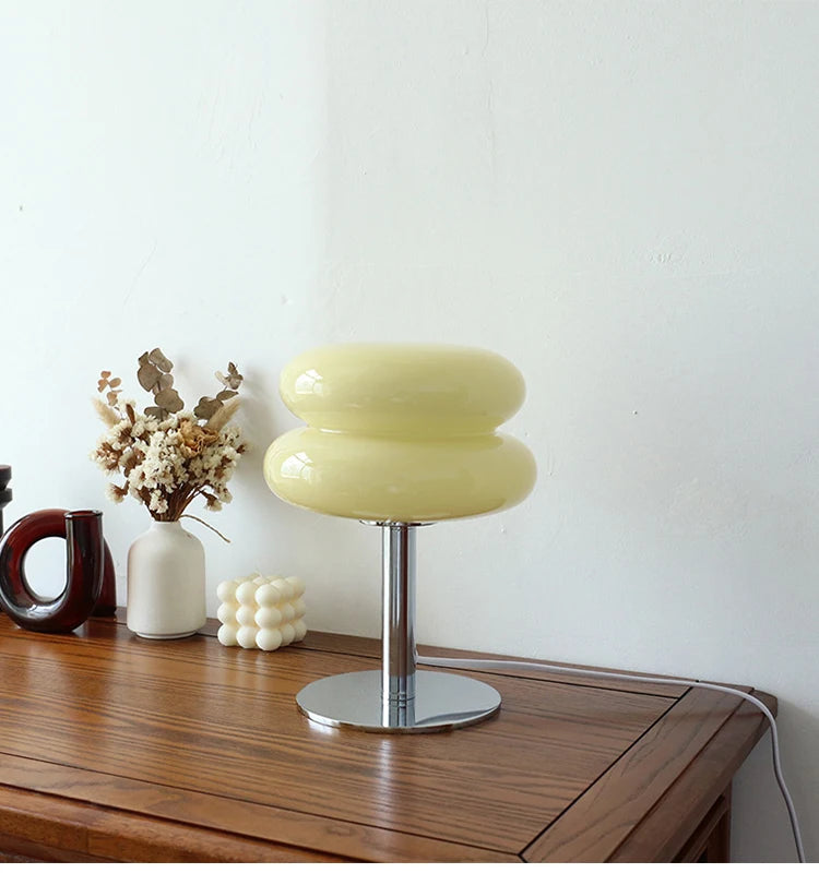 Macaron Glass Table Lamp Trichromatic Dimming Living Room