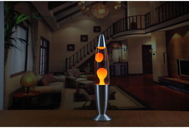 Jellyfish Decorative Lamp Metal Base Volcanic Lava Night Light