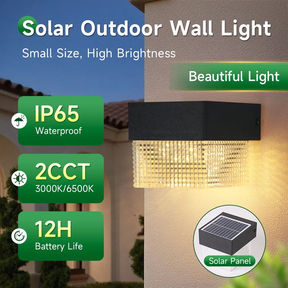 Solar Wall Light Led Courtyard Street Exterior Garden Wall Lighting