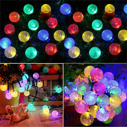 Solar String Lights Outdoor 200 Led Crystal Globe Lights