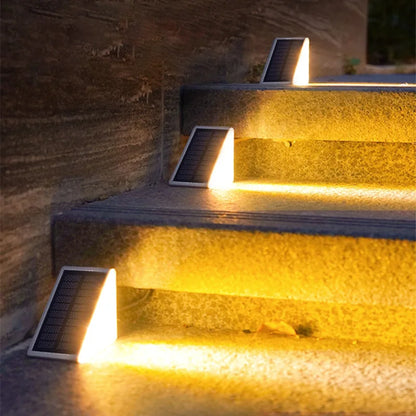 Solar powered staircase step lights, outdoor waterproof
